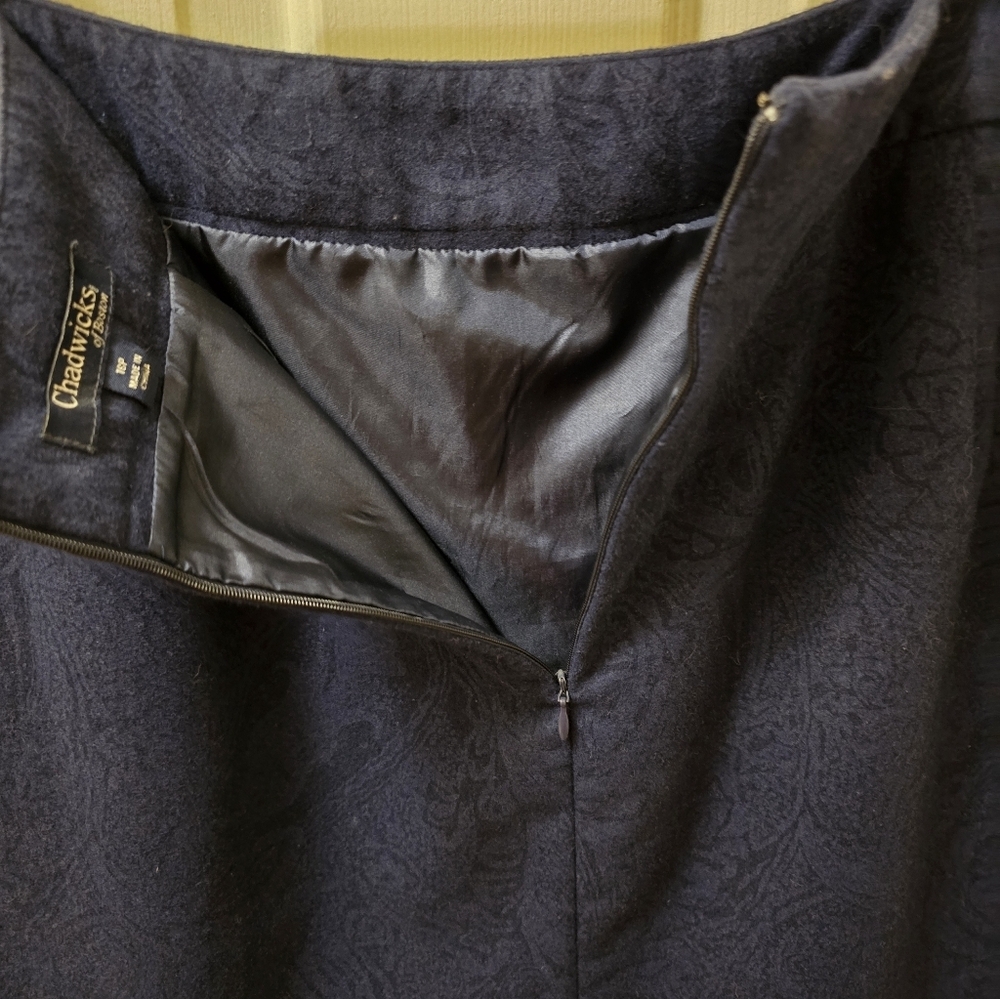 Chadwicks Dark Blue Paisley Pencil Skirt 16P - Picture 5 of 5